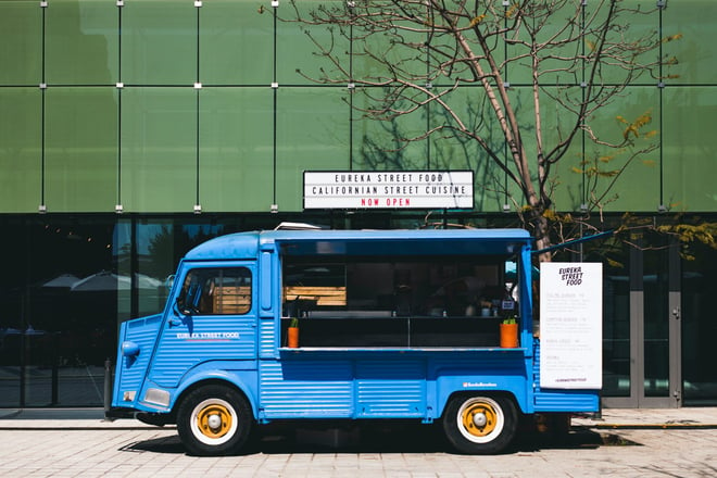 blue food truck